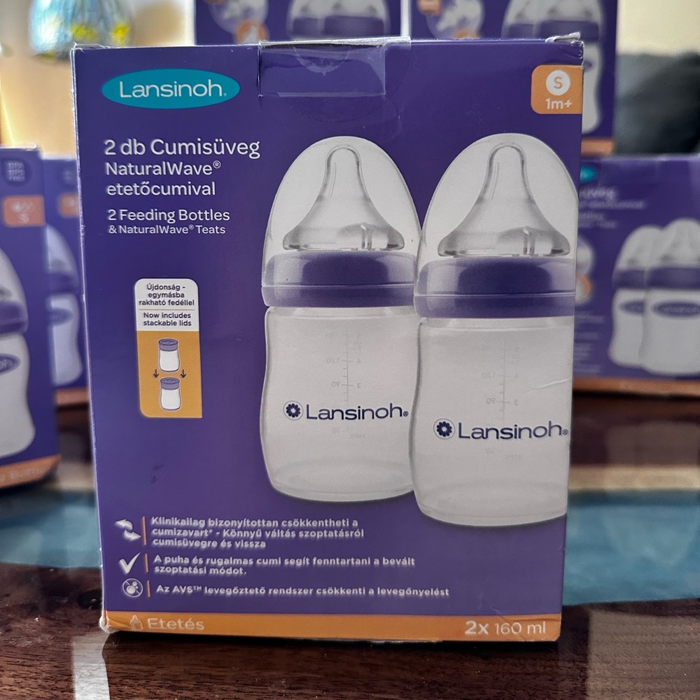 Lansinoh Momma Breastmilk Feeding Bottle NaturalWave Slow Flow Nipple 6oz x 2